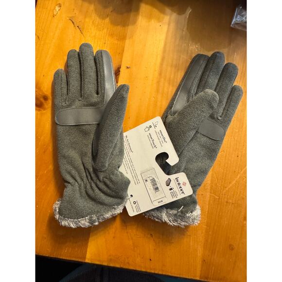 Womens Isotoner SmartDri Fleece Gloves Gray One Size Touch Screen New - Picture 5 of 6